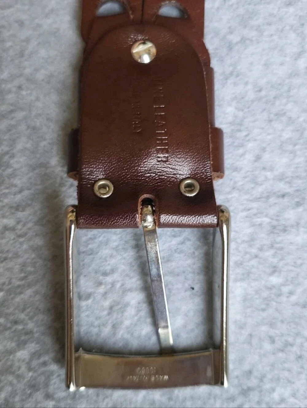 Italian Belt 38 Brown Leather Eyelets Grommets Rock Punk Grunge Streetwear Italy